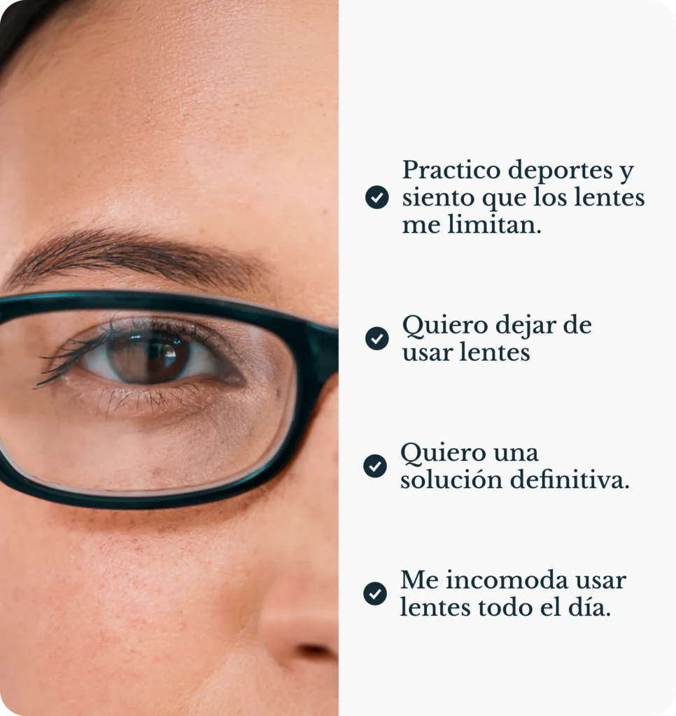 Persona que quiere dejar de usar lentes y mejorar su visión